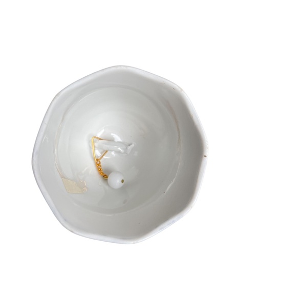 Vintage Chinese Hand Painted Porcelain Bell with Flowers & Gold Accents - Picture 7 of 7